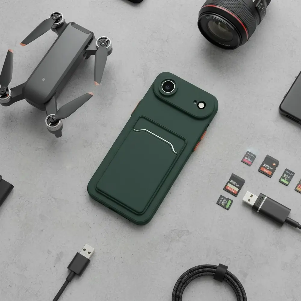 ShieldCase ShieldCase iPhone Air Back cover avec porte carte (vert foncé) ShieldCase ShieldCase iPhone Air Back cover avec porte carte (vert foncé)