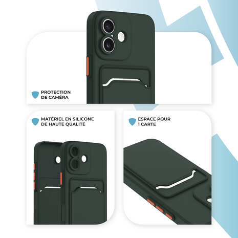 ShieldCase ShieldCase iPhone 17 Back cover avec porte carte (vert foncé) ShieldCase ShieldCase iPhone 17 Back cover avec porte carte (vert foncé)