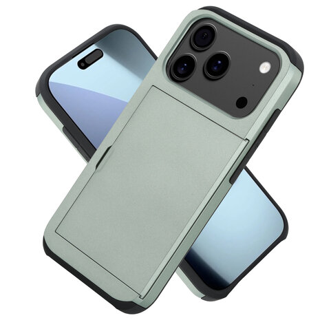 ShieldCase ShieldCase iPhone 17 Pro coque porte-cartes avec curseur (vert foncé) ShieldCase ShieldCase iPhone 17 Pro coque porte-cartes avec curseur (vert foncé)