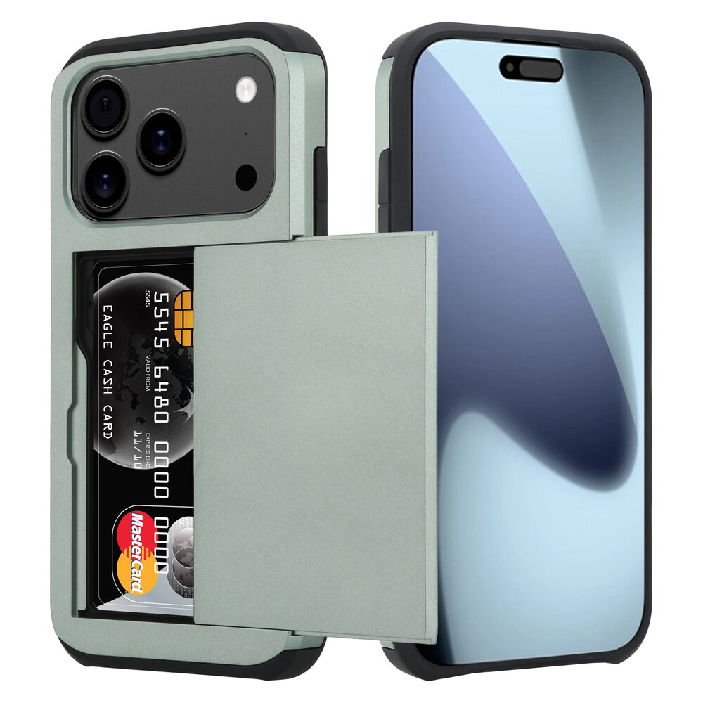 ShieldCase ShieldCase iPhone 17 Pro coque porte-cartes avec curseur (vert foncé) ShieldCase ShieldCase iPhone 17 Pro coque porte-cartes avec curseur (vert foncé)