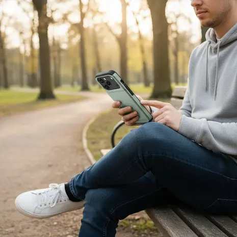 ShieldCase ShieldCase iPhone 17 Pro Max coque porte-cartes avec curseur (vert foncé) ShieldCase ShieldCase iPhone 17 Pro Max coque porte-cartes avec curseur (vert foncé)