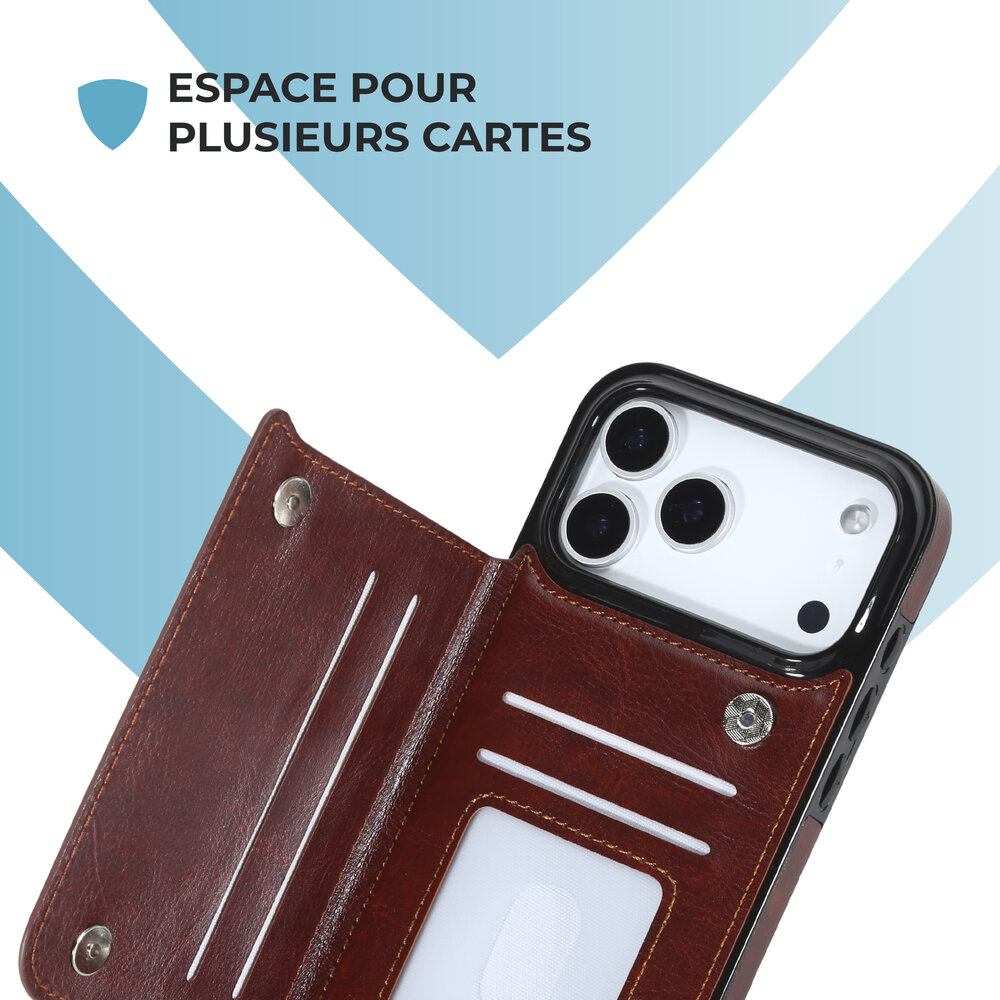 ShieldCase ShieldCase iPhone 17 Pro étui portefeuille (marron) ShieldCase ShieldCase iPhone 17 Pro étui portefeuille (marron)