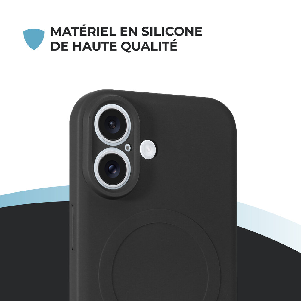 ShieldCase ShieldCase Coque arrière MagSafe en silicone pour iPhone 17 (noir) ShieldCase ShieldCase Coque arrière MagSafe en silicone pour iPhone 17 (noir)