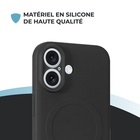 ShieldCase ShieldCase Coque arrière MagSafe en silicone pour iPhone 17 (noir) ShieldCase ShieldCase Coque arrière MagSafe en silicone pour iPhone 17 (noir)