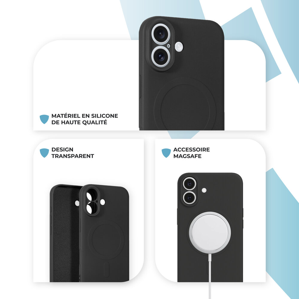 ShieldCase ShieldCase Coque arrière MagSafe en silicone pour iPhone 17 (noir) ShieldCase ShieldCase Coque arrière MagSafe en silicone pour iPhone 17 (noir)