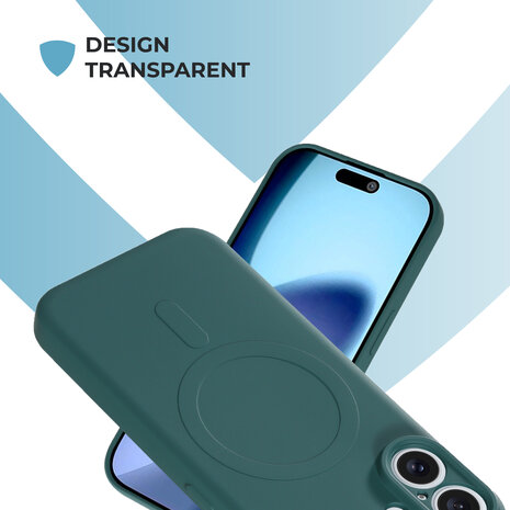 ShieldCase ShieldCase Coque arrière MagSafe en silicone pour iPhone 17 (vert foncé) ShieldCase ShieldCase Coque arrière MagSafe en silicone pour iPhone 17 (vert foncé)