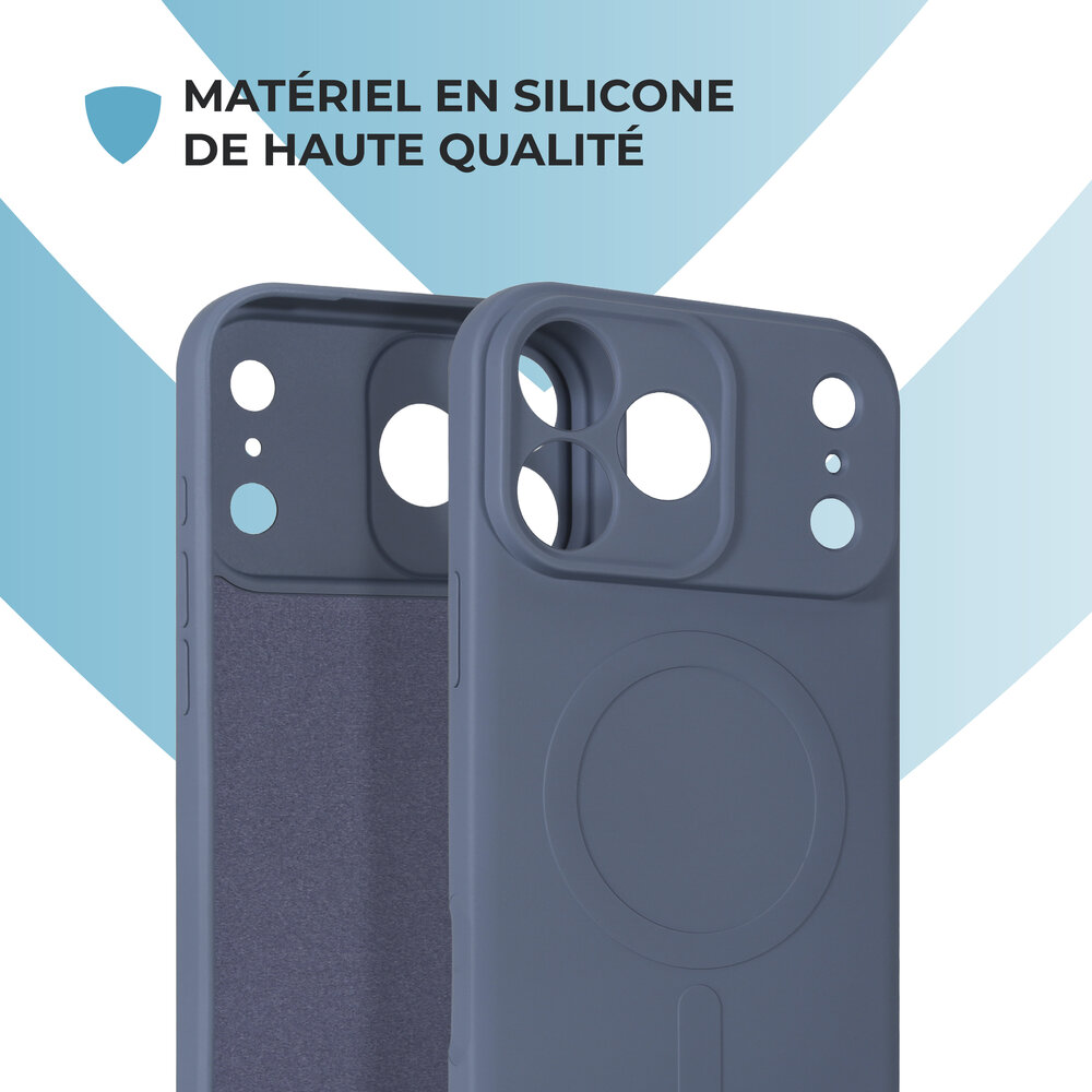 ShieldCase ShieldCase Coque arrière MagSafe en silicone pour iPhone 17 Pro Max (gris) ShieldCase ShieldCase Coque arrière MagSafe en silicone pour iPhone 17 Pro Max (gris)