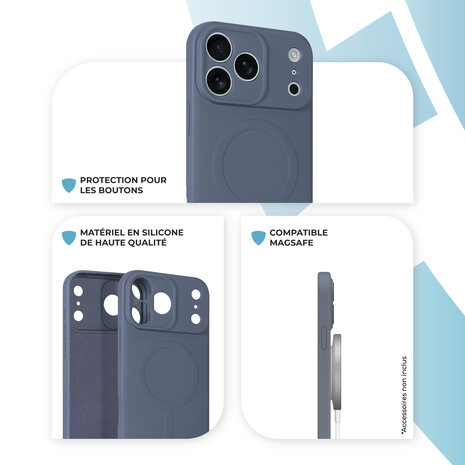 ShieldCase ShieldCase Coque arrière MagSafe en silicone pour iPhone 17 Pro Max (gris) ShieldCase ShieldCase Coque arrière MagSafe en silicone pour iPhone 17 Pro Max (gris)