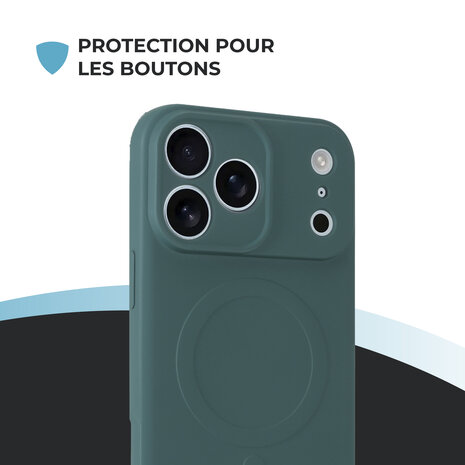 ShieldCase ShieldCase Coque arrière MagSafe en silicone pour iPhone 17 Pro Max (vert foncé) ShieldCase ShieldCase Coque arrière MagSafe en silicone pour iPhone 17 Pro Max (vert foncé)