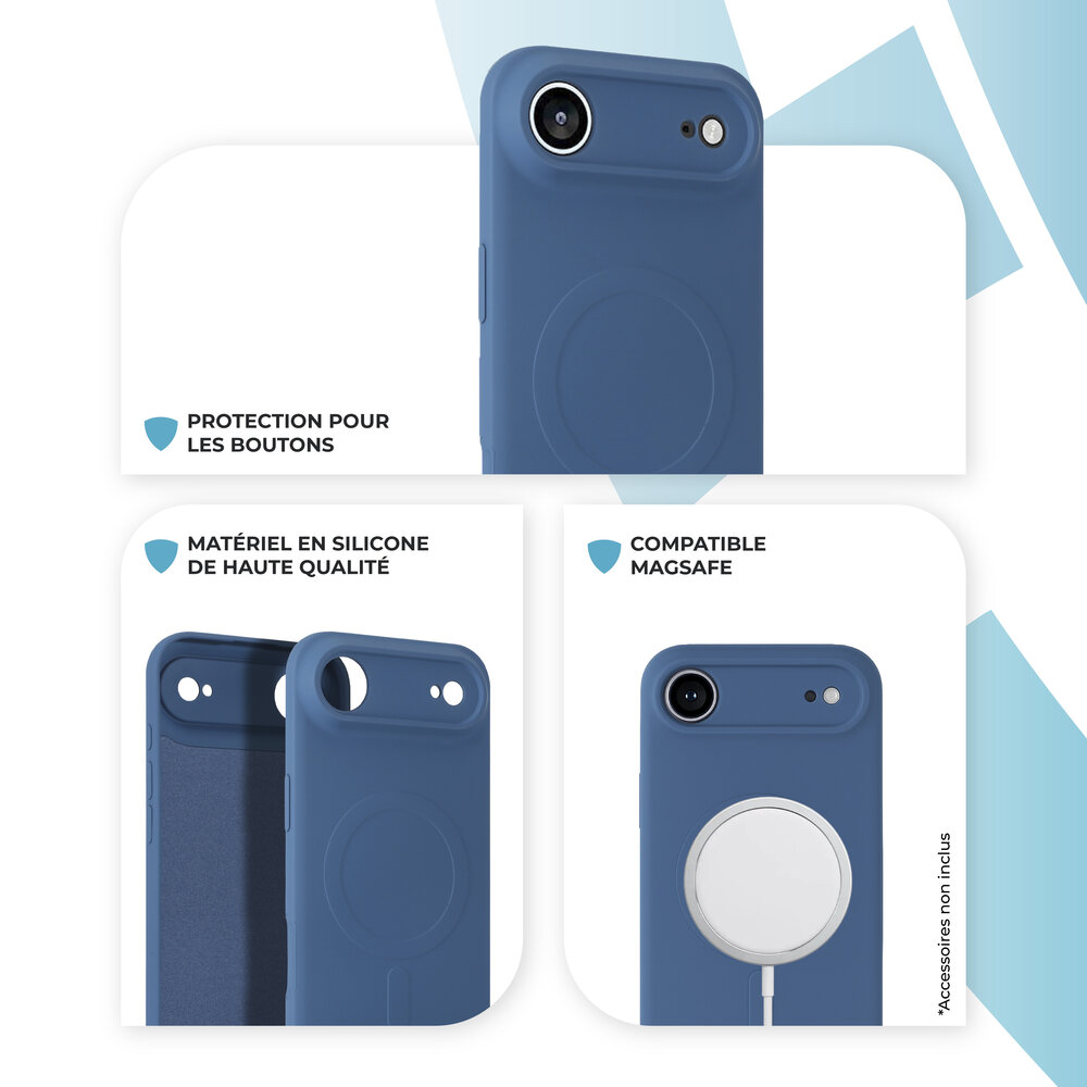 ShieldCase ShieldCase Coque arrière MagSafe en silicone pour iPhone Air (bleu foncé) ShieldCase ShieldCase Coque arrière MagSafe en silicone pour iPhone Air (bleu foncé)