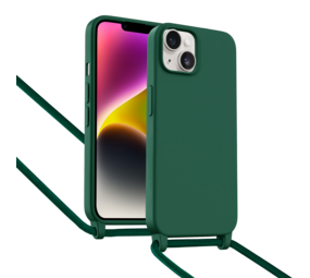 ShieldCase Coque iPhone 14 avec cordon pour téléphone (vert foncé)