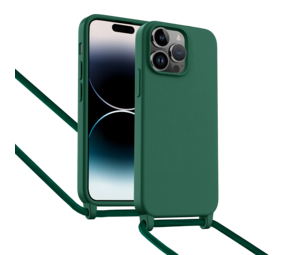 ShieldCase Coque iPhone 14 Pro avec cordon pour téléphone (vert foncé)