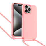 ShieldCase Coque iPhone 15 Pro Max avec cordon pour téléphone (rose)