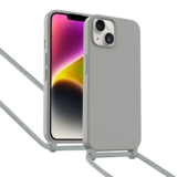 ShieldCase Coque iPhone 14 avec cordon pour téléphone (gris)