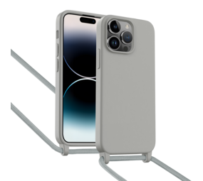 ShieldCase Coque iPhone 14 Pro avec cordon pour téléphone (gris)