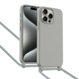 ShieldCase Coque iPhone 15 Pro avec cordon pour téléphone (gris)
