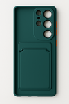 ShieldCase ShieldCase Samsung Galaxy S25 Ultra coque en silicone porte carte (vert foncé)