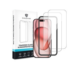 ShieldCase iPhone 15 Tempered Glass Basic protecteur d'écran avec applicateur (2-Pack)
