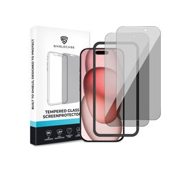 ShieldCase iPhone 15 Tempered Glass Basic Privacy protecteur d'écran avec applicateur (2-Pack)