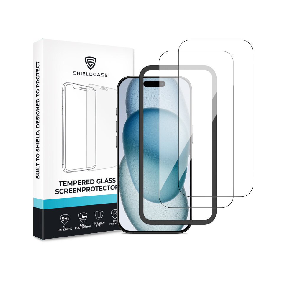 ShieldCase ShieldCase iPhone 15 Plus Tempered Glass Basic protecteur d'écran avec applicateur (2-Pack)