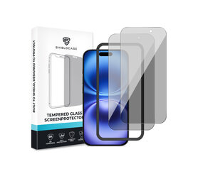 ShieldCase iPhone 16 Plus Tempered Glass Basic Privacy protecteur d'écran avec applicateur (2-Pack)