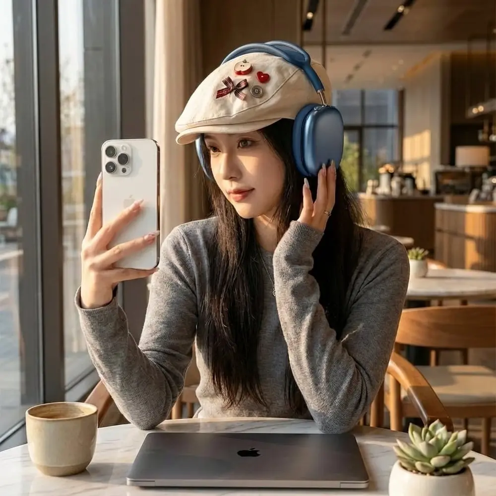 ShieldCase Ensemble de coussinets d'oreille et étui en silicone ShieldCase pour AirPods Max 2 (bleu foncé)