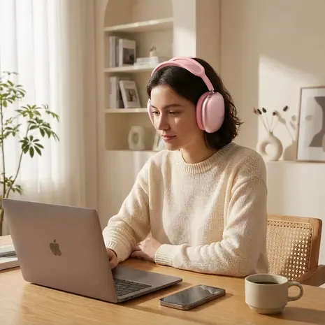 ShieldCaseÂ® Coque ShieldCase pour AirPods Max 2, coussinets d'oreille en silicone (rose)