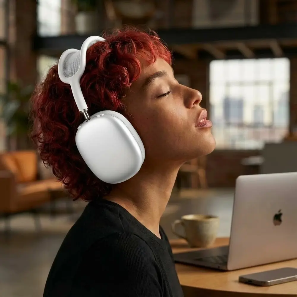 ShieldCaseÂ® Étuis en silicone ShieldCase pour AirPods Max - Ensemble de 4 en 1 (Blanc)