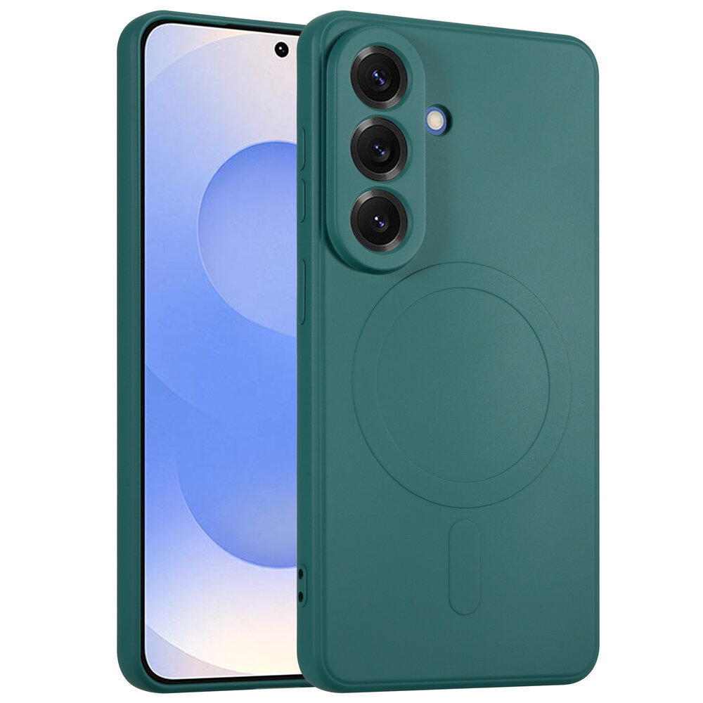 ShieldCase ShieldCase Samsung Galaxy S26 Coque arrière en silicone avec MagSafe (vert foncé) ShieldCase ShieldCase Samsung Galaxy S26 Coque arrière en silicone avec MagSafe (vert foncé)