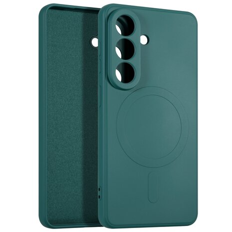 ShieldCase ShieldCase Samsung Galaxy S26 Coque arrière en silicone avec MagSafe (vert foncé) ShieldCase ShieldCase Samsung Galaxy S26 Coque arrière en silicone avec MagSafe (vert foncé)