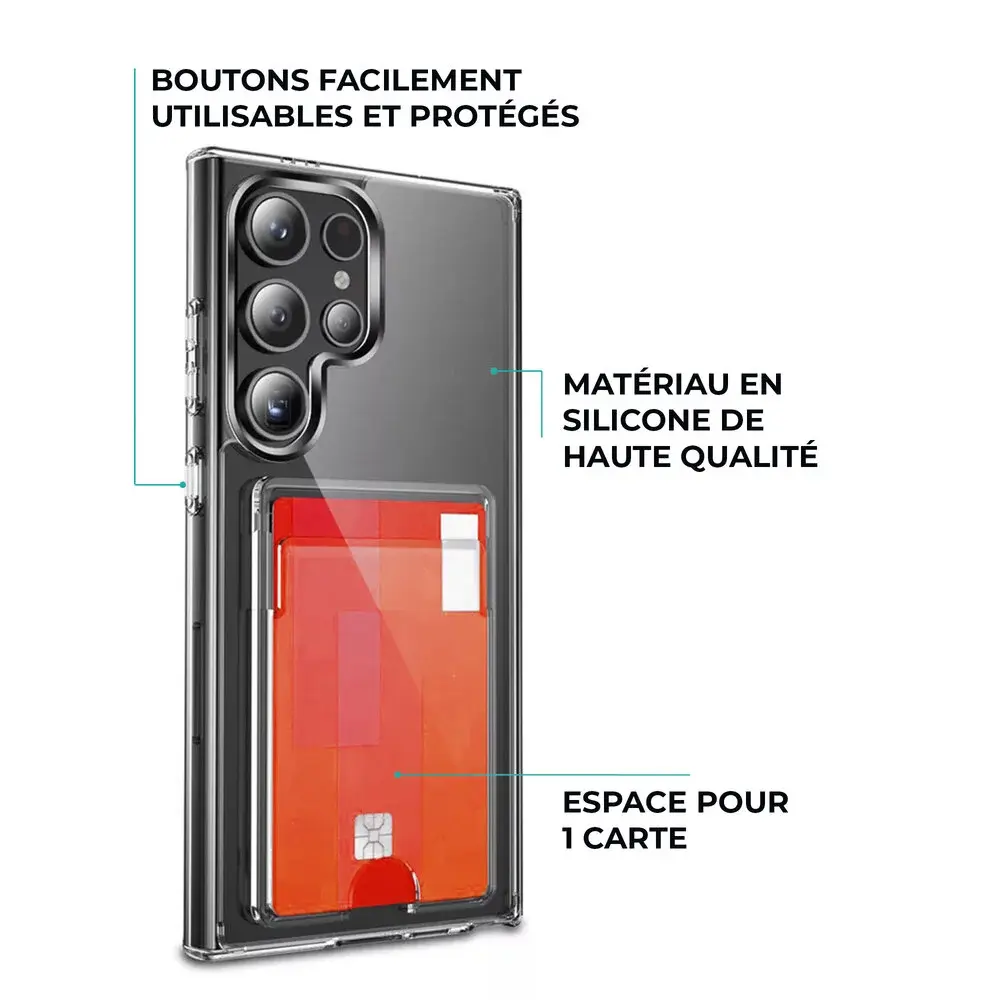 ShieldCase ShieldCase Samsung Galaxy S26 Ultra Coque porte-cartes en TPU (transparent)