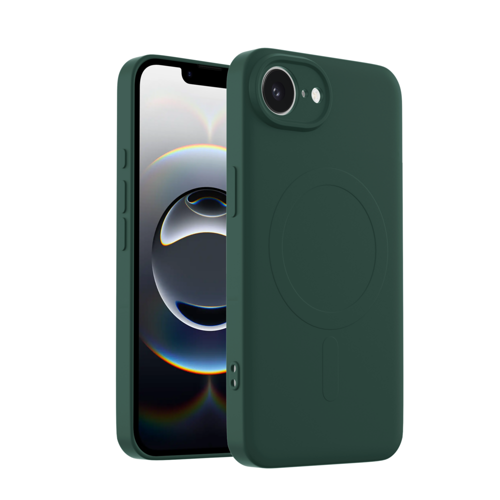 ShieldCase ShieldCase Coque arrière MagSafe en silicone iPhone 17e (vert foncé)