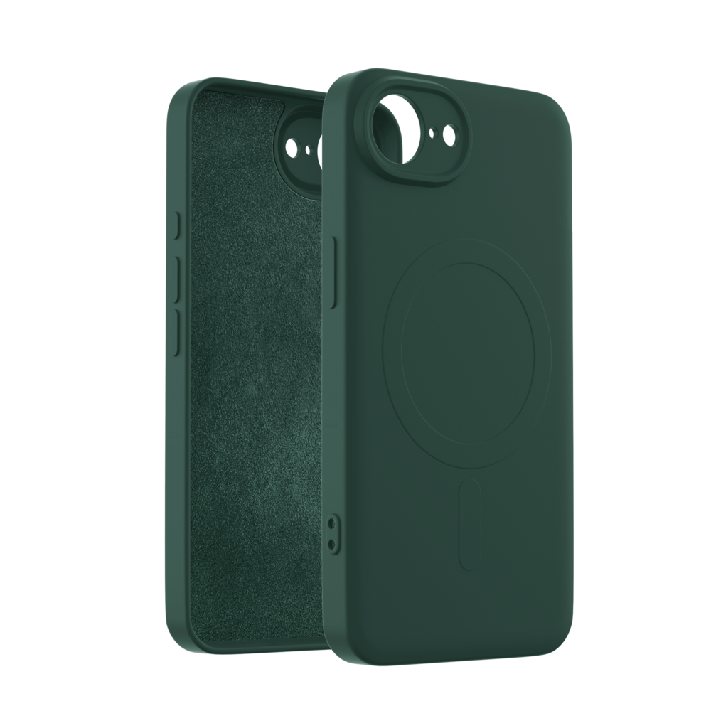 ShieldCase ShieldCase Coque arrière MagSafe en silicone iPhone 17e (vert foncé)