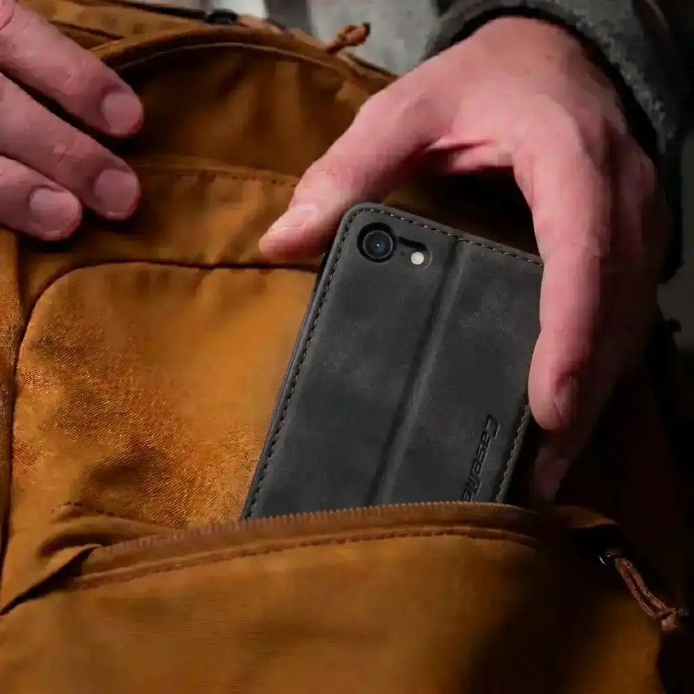 CaseMe CaseMe  Étui de téléphone de luxe iPhone SE 2022 (noir)