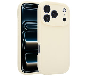 Ceezs Coque en silicone TPU pour iPhone 18 Pro (blanc antique)