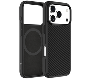 Coverzs Coque MagSafe en silicone effet Kevlar pour iPhone 18 Pro Max (noir)
