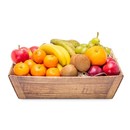 Wilco de Toffe Peer Fruitmand karton houtlook Beterschap | 34,5×20,5cm, hoogte 11,5cm | 30 stuks fruit