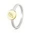 See You 458W14 bicolour signet disk ring SeeYou  14 krt. GG + WG