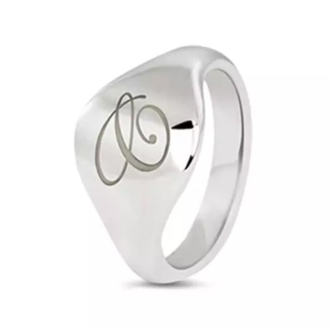 412-S-Initial Signet ring initial SeeYou Zilver