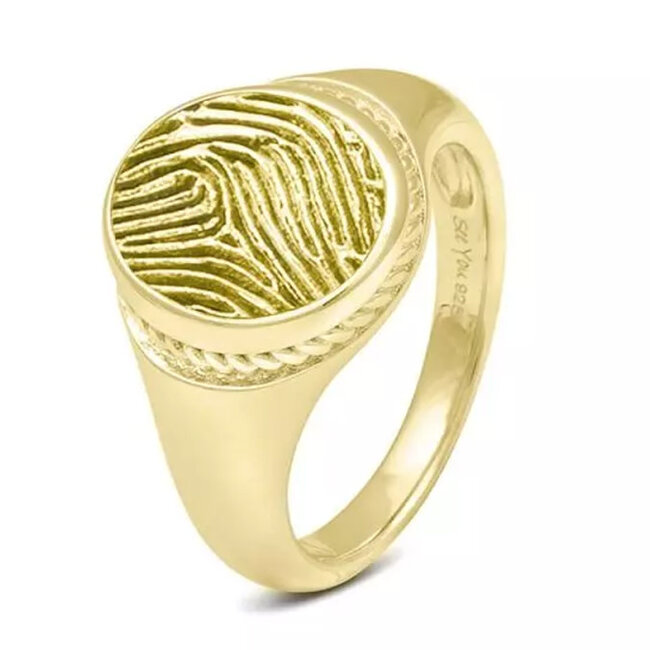 450-S-Y14 Twisted oval fingerprint ring SeeYou 14krt. GG