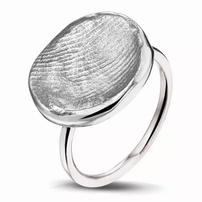 407-S-W14 Organic Fingerprint Ring SeeYou 14krt WG