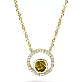 See You 601-S-Y14D Circle Gem Necklase See You 14krt GG+Diamant