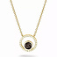 See You 601-SG-geelverguld Circle Gem Yellow Plated Necklace See You