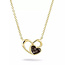 See You 602-SG Double Heart Yellow Plated Necklace SeeYou Zilver