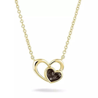 See You 602-Y14 Double Heart Yellow Plated Necklace SeeYou 14krt GG