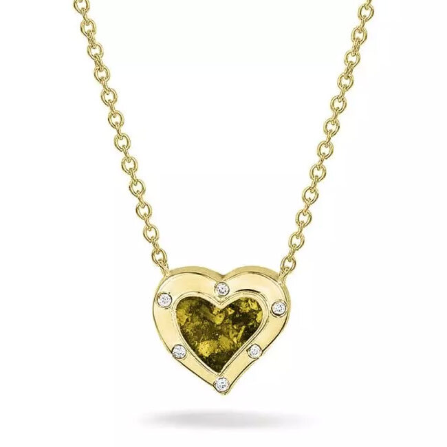 605-S-Y14D Heart Gem Necklace See You 14krt GG+Diamant