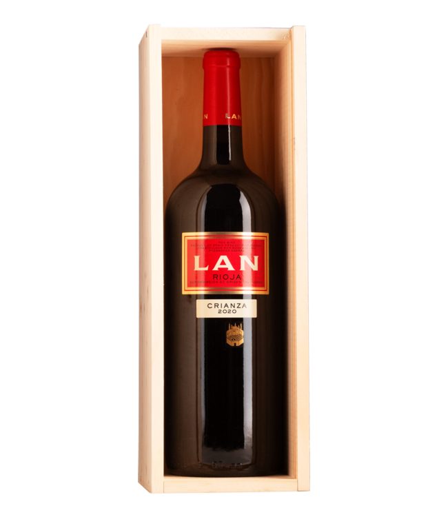 Bodegas Lan Crianza Magnum in houten kist