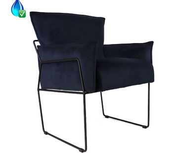 Bronx71 Gastro Sessel Lasse Samt dunkelblau