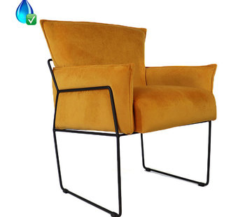 Bronx71 Gastro Sessel Lasse Samt ockergelb