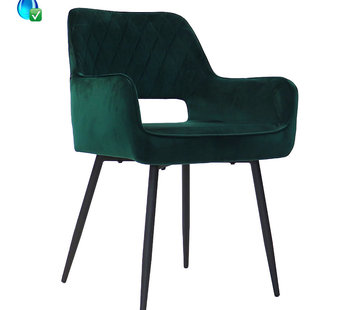 Bronx71 Stuhl Samt Mika mit Armlehne dunkelgrün